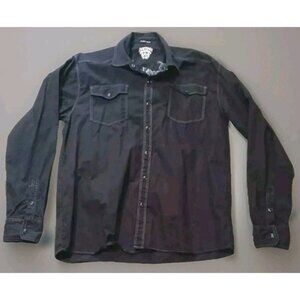 Southpole Premium Embroidered Black Pearl Snap Buttons Cotton Men's XXL